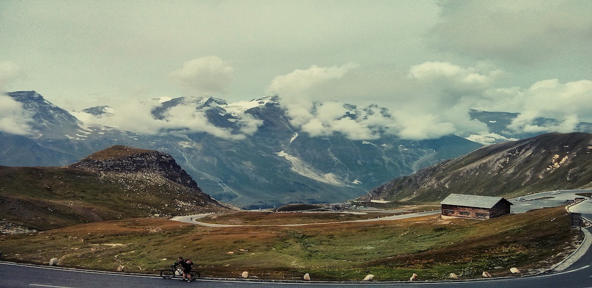 mountains cyclist