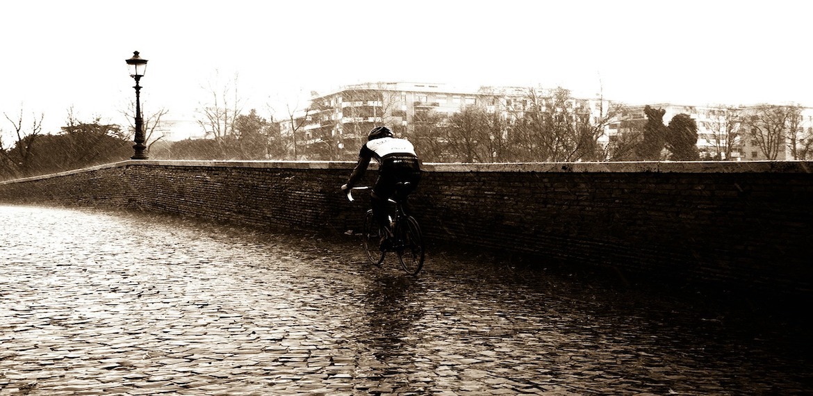 Cyclist rain