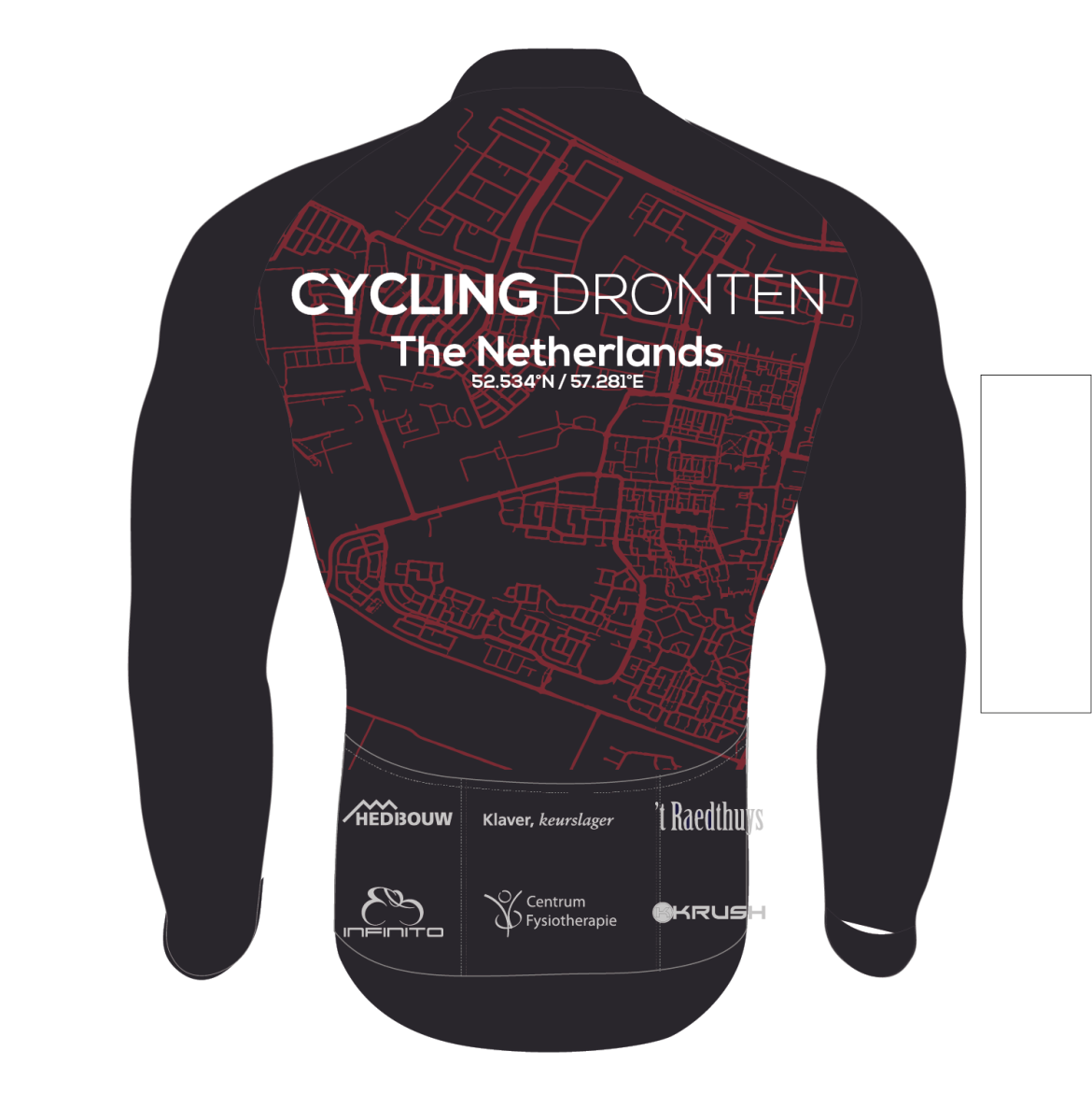 Bestel TD sportswear cycling dronten jasje achterzijde