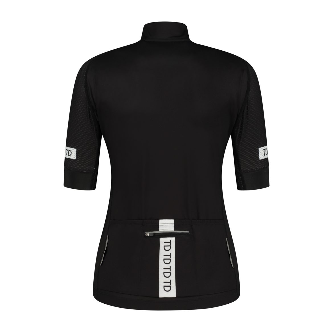 Ladies cycling jersey back side short sleeves black color from TD