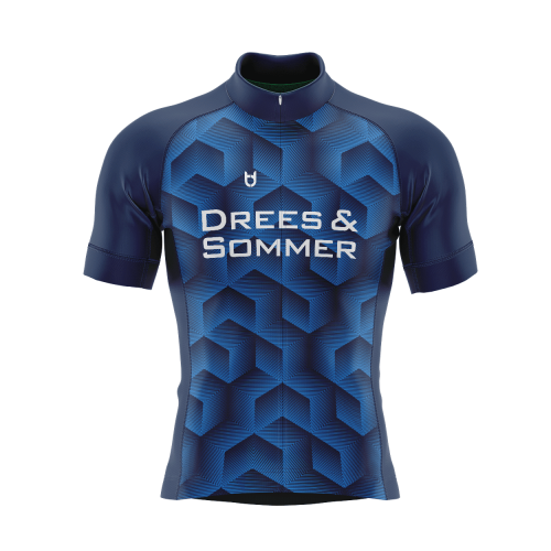 custom fietsshirt blauw patroon