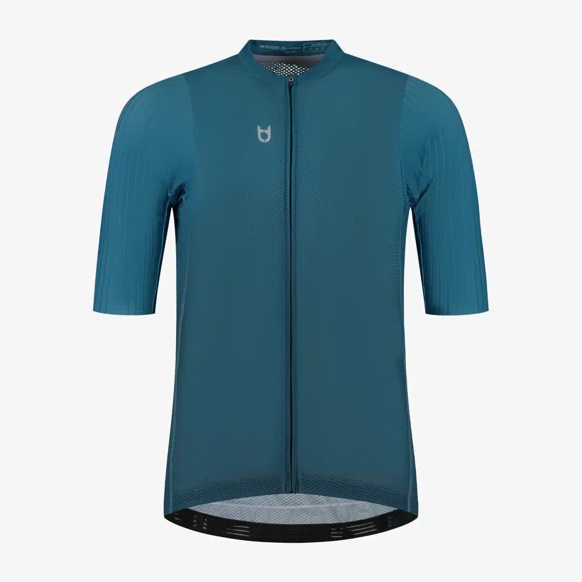 Front view of the Elite 1200 cycling jersey with high-performance fit and smooth front design.